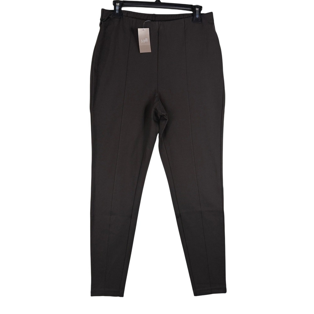 J. Jill Espresso Brown Ponte Leggings Front Seam High Rise NWT Size M 206201